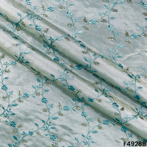 Cut Dana Thread Embroidered Simmer Tissue Fabric-F4928